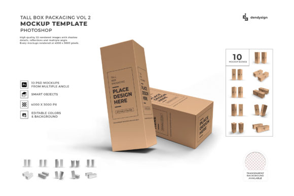 Download Tall Box Packaging 3D Mockup Bundle 2 - 3d mockup Collection