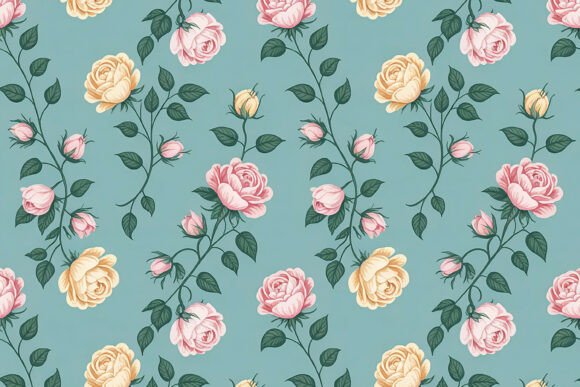 Download Delicate Pastel Rose Vine Pattern - Premium Resources