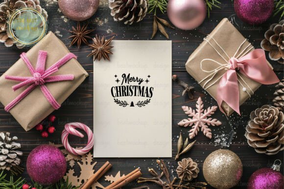 Download Festive Pink Christmas Mockup - Christmas mockup Collection