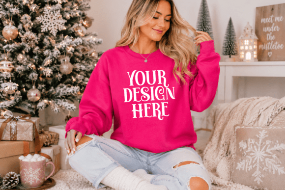 Download Gildan 18000 Sweatshirt Christmas Mockup - Christmas mockup Collection