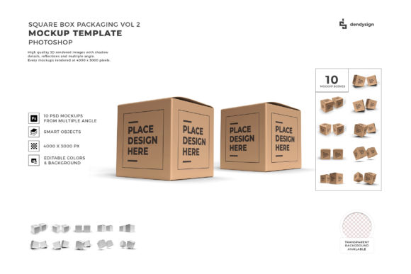 Download Square Box Packaging 3D Mockup Bundle 2 - 3d mockup Collection
