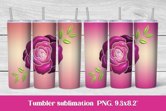 Download 3d Puff Flower Rose Tumbler | 3d Puff - Premium Bundle