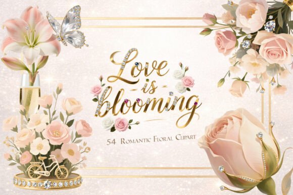 Download Love is Blooming Romantic Floral Bundle - Premium Resources