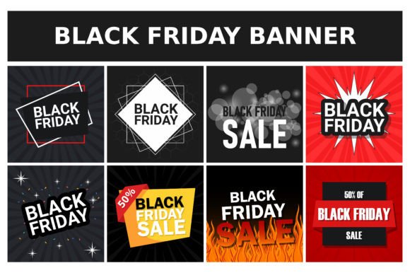 Download Set of Black Friday Advertising Banners - Advertising Collection