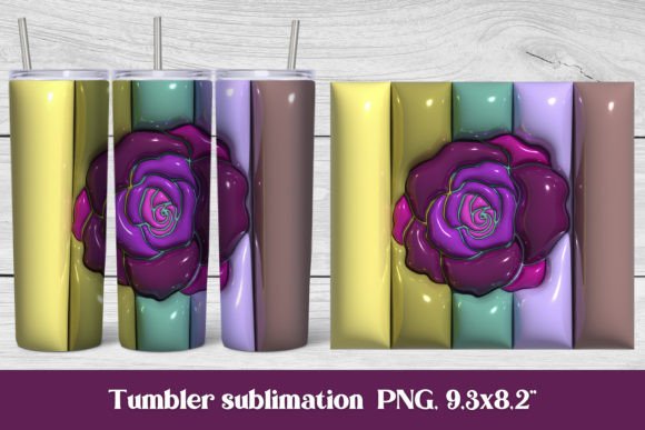 Download 3d Puff Flower Tumbler | 3d Puff Rose - Premium Bundle